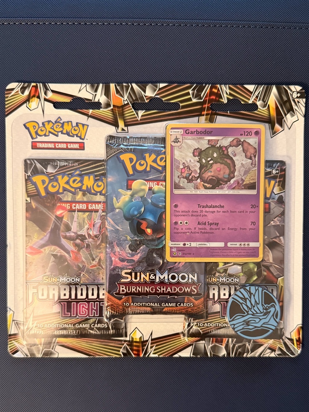 Pokemon TCG Sun & Moon Forbidden Light 3-Pack Blister Sealed Vintage 2018